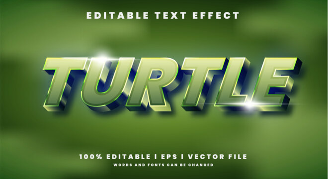 turtle 3d text effects, gradient colors. Text style effects.