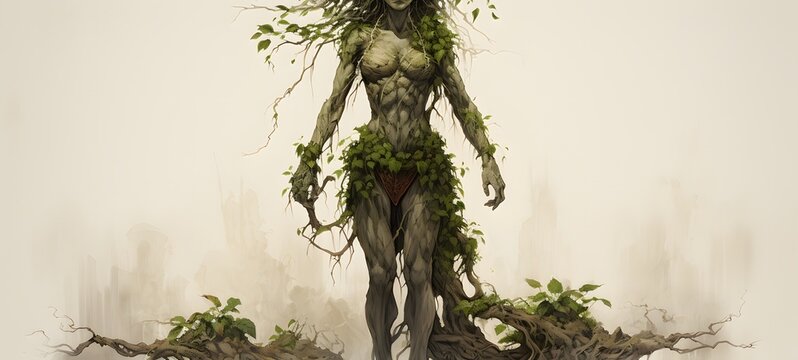 Troll dryad humanidad full body,generative AI