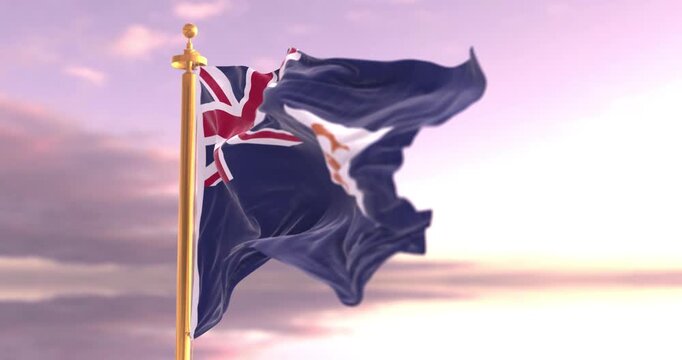 Anguilla Flag Waving in the Wind 4K Cinematic Animation