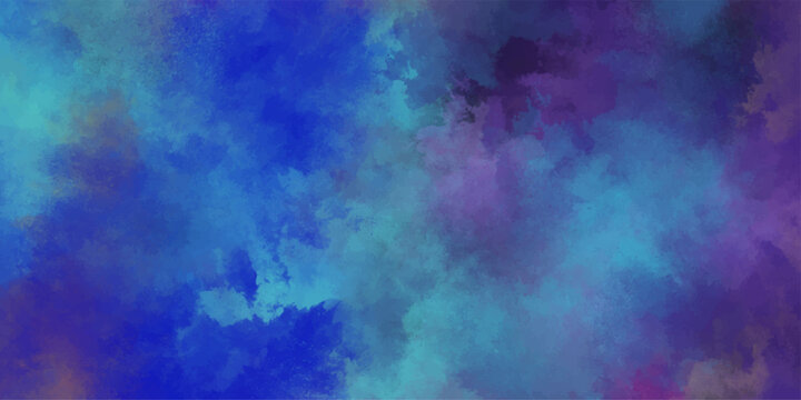 Cool Abstract Watercolor Cloud Background in Blue Teal Purple Tones for Serene and Atmospheric Designs
