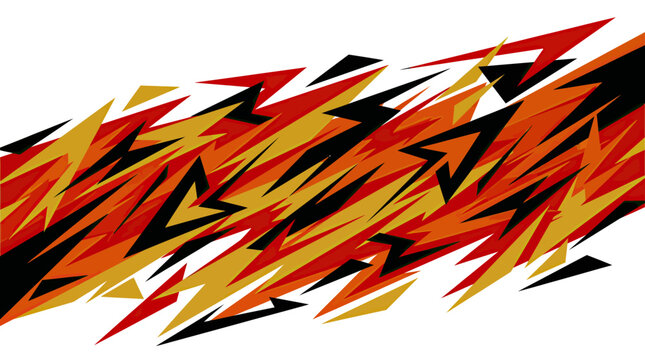 Red and orange fire jagged speed racing decal graphic.