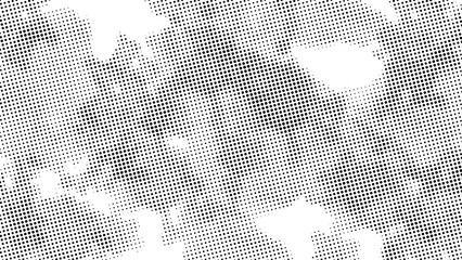 Fototapeta premium Grungy halftone texture with irregular dots and splatters isolated as PNG