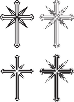 Scientology cross isolated vector illustration.