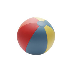 Fototapeta premium A colorful beach ball floating in mid-air isolated on transparent background