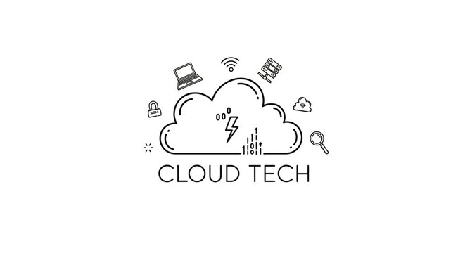 Cloud Tech Computing Logo Design.