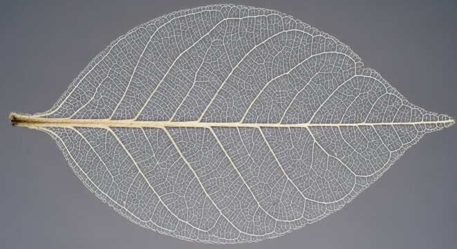 Delicate skeleton of a leaf with intricate vein pattern