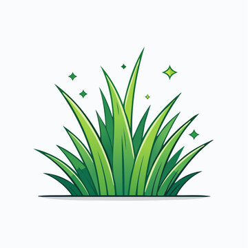 Green Grass Illustration with Sparkles
