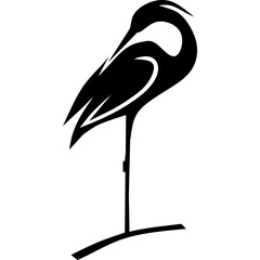 Fototapeta premium Elegant Heron Silhouette Vector Illustration - Minimalist Bird Logo