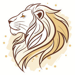 Roaring lion head with powerful mane looking ahead. © MST. JANNATUL