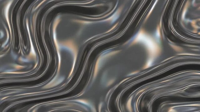 A smooth abstract background featuring flowing liquid metal waves