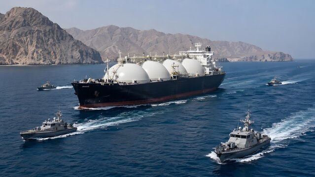 LNG tanker escorted through Persian Gulf maritime security route