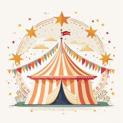 Obraz premium Circus Tent with Stars and Bunting