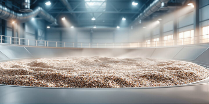 Professional environment with extensive equipment for grain handling and processing