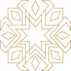 Luxury Gold Islamic Geometric Mandala, Elegant Arabic Star Ornament Vector for Ramadan and Wedding © din islam 