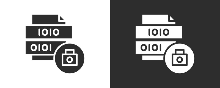 Encrypted Data Icon Set Vector Collection Isolated In Black And White