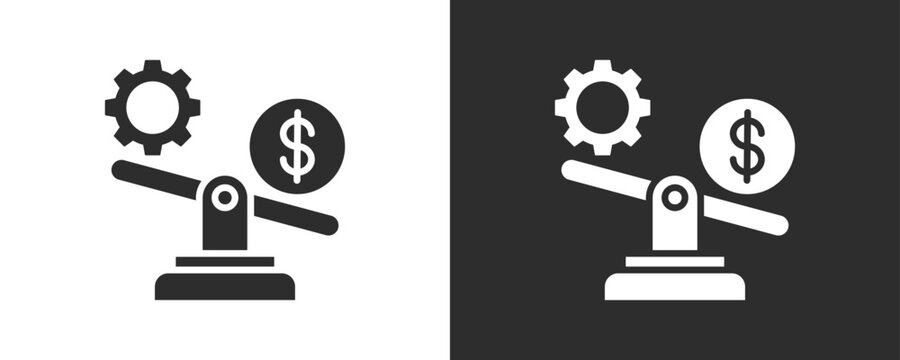 Financial Leverage Icon Set Vector Collection Isolated In Black And White