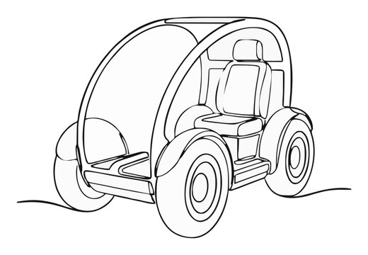 Personal transporter segway perspective view line ar.... Generative AI