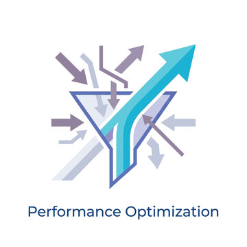 Performance optimization icon, decisive arrow through clutter, remove obstacles graphic, operations workshop, throughput improvement session, productivity coaching toolkit, vector illustration