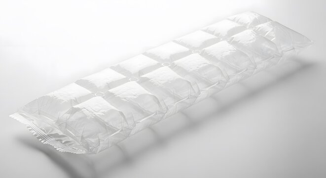 Clear plastic ice cube bag for freezing water to make cold ice for drinks and summer cooling