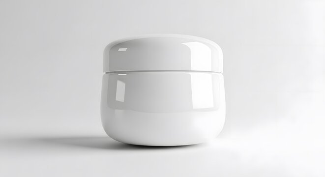 Blank white cosmetic jar container for cream or lotion product packaging design mockup
