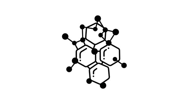 Simple black line drawing representing a molecular structure or hexagonal chemical compound
