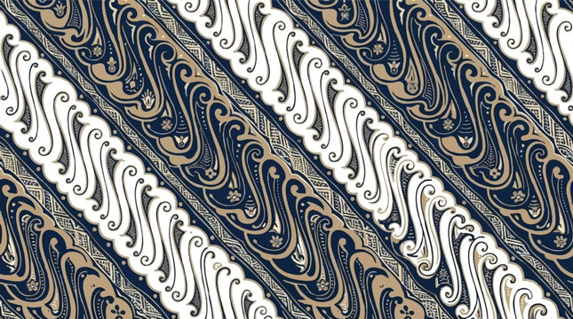 Traditional Indonesian Batik Parang Pattern Background