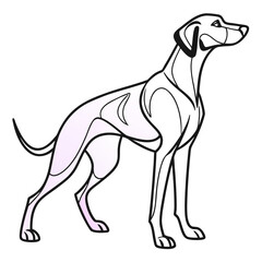 Fototapeta premium Elegant dog line art minimalist drawing vector illustration.
