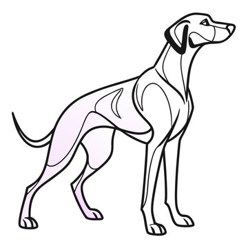 Elegant dog line art minimalist drawing vector illustration.