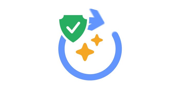 AI self correction loop. Circular feedback arrow with shield checkmark element. Validation and verification workflow structure. Secure automation graphic. Continuous loop motion animation.