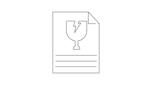 Fragile Item Shipping Label Icon with Lines for Text.