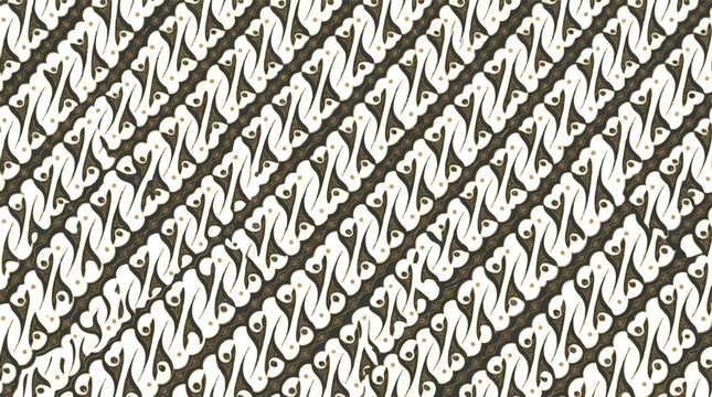 Traditional Indonesian Batik Parang Seamless Diagonal Pattern