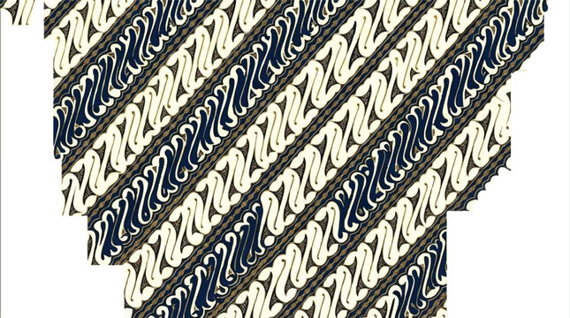 Indonesian Parang Batik Seamless Pattern with Diagonal Motifs