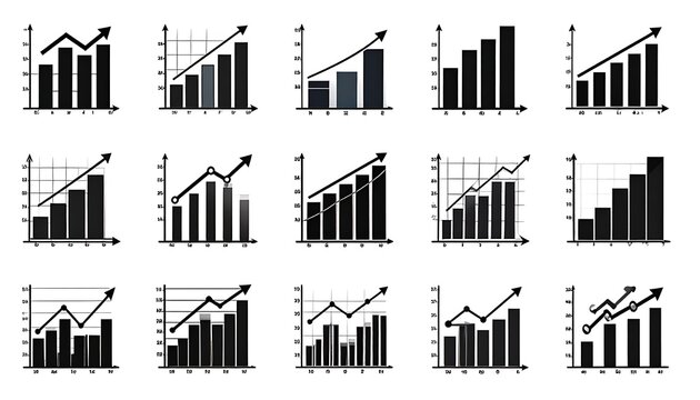 Collection of various business graphs charts.