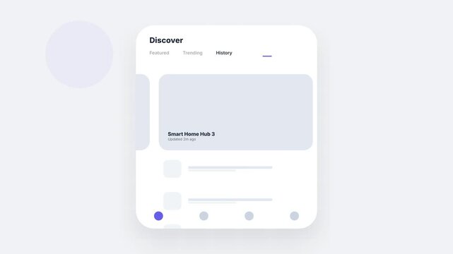 Discover Mobile App Interface Showing Content and Navigation Elements.