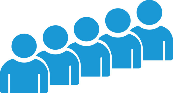 Team group people icon with multiple user silhouettes representing community collaboration workforce and social network concept in flat style