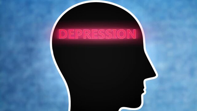 Ein Kopf und Text Symbol f&uuml;r die Depression