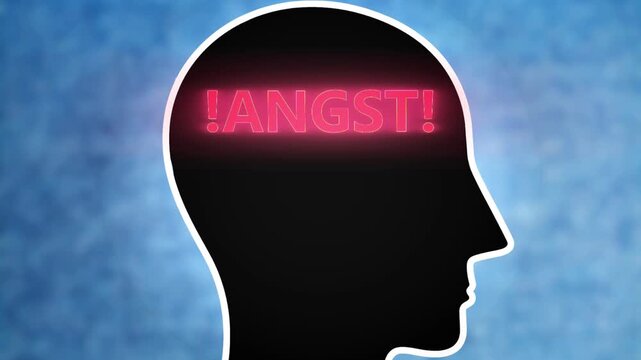 Ein Kopf und Text Symbol f&uuml;r die Angst