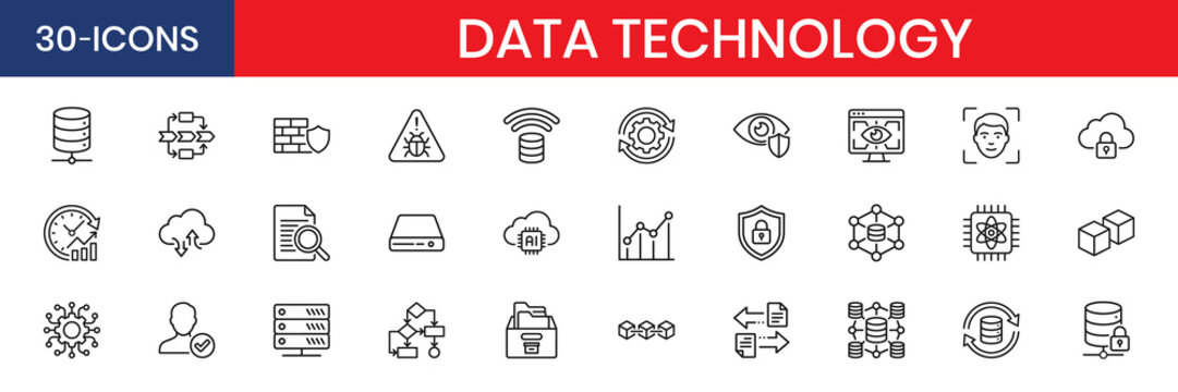 Data Technology Infrastructure Vector Icons