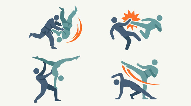 The image portrays dynamic silhouettes of human figures engaged in various dance movements, showcasing the beauty and energy of movement and physical expression.