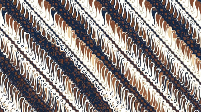 Elegant Indonesian Batik Parang Seamless Pattern Background