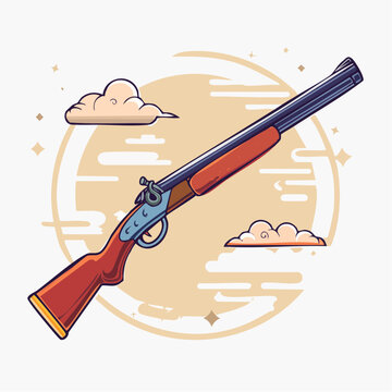 Vintage Double Barrel Shotgun Illustration
