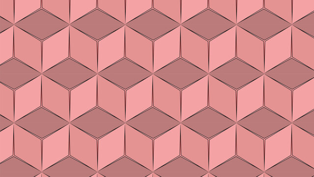 Geometric Hexagonal Tile Pattern Design in Soft Pink