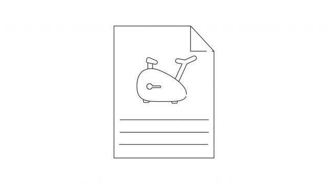 Simple Line Drawing of a Stationary Exercise Bike on a Document.