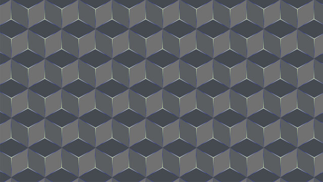 Grey and blue 3D cube pattern background texture