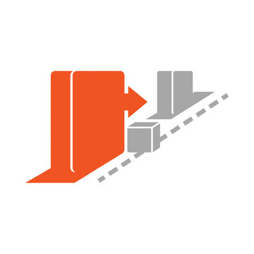 Workflow bottleneck priority icon, blocked orange wall with side path, productivity improvement seminar visual, process optimization training, business efficiency vector
