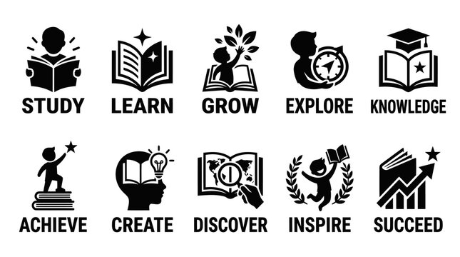Student Education and Personal Development Achievement Icons