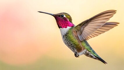Male hummingbird in flight with wings spread © Tonmoy333