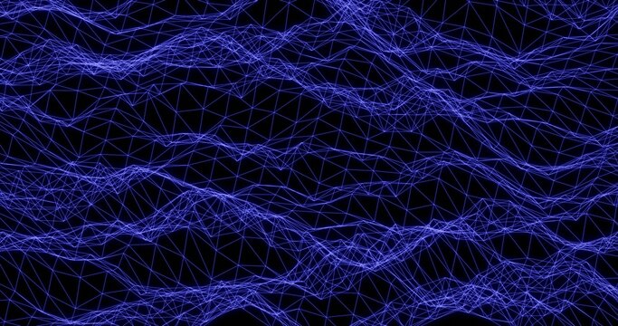 Abstract blue glowing wave. Cyber digital stylized line art background. 3D rendering.