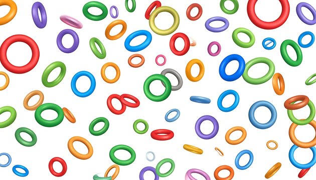 Colorful rubber bands scattered randomly.