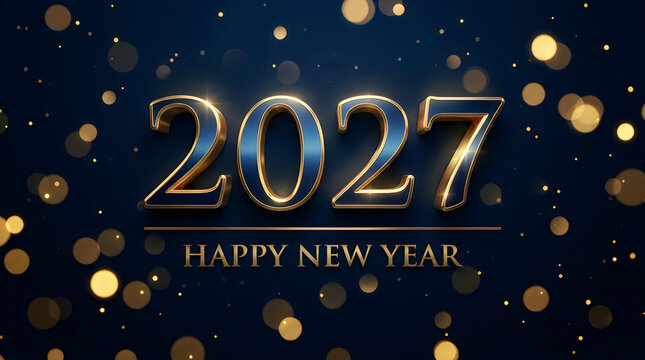 Happy new year 2027 gold glitter background